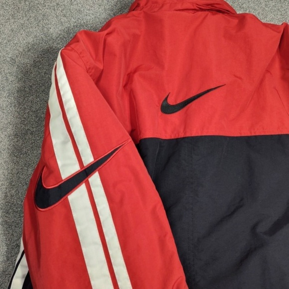 Nike Reversible Red Black Fleece Track Jacket Men's‎ Large Zip Up - Picture 5 of 15
